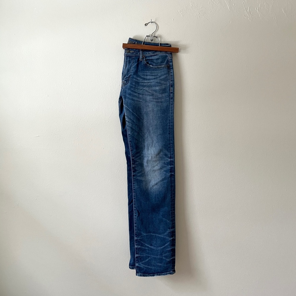 American Eagle distressed blue Jean Original Straight Extreme Flex EUC 32 x 36 - Picture 4 of 13